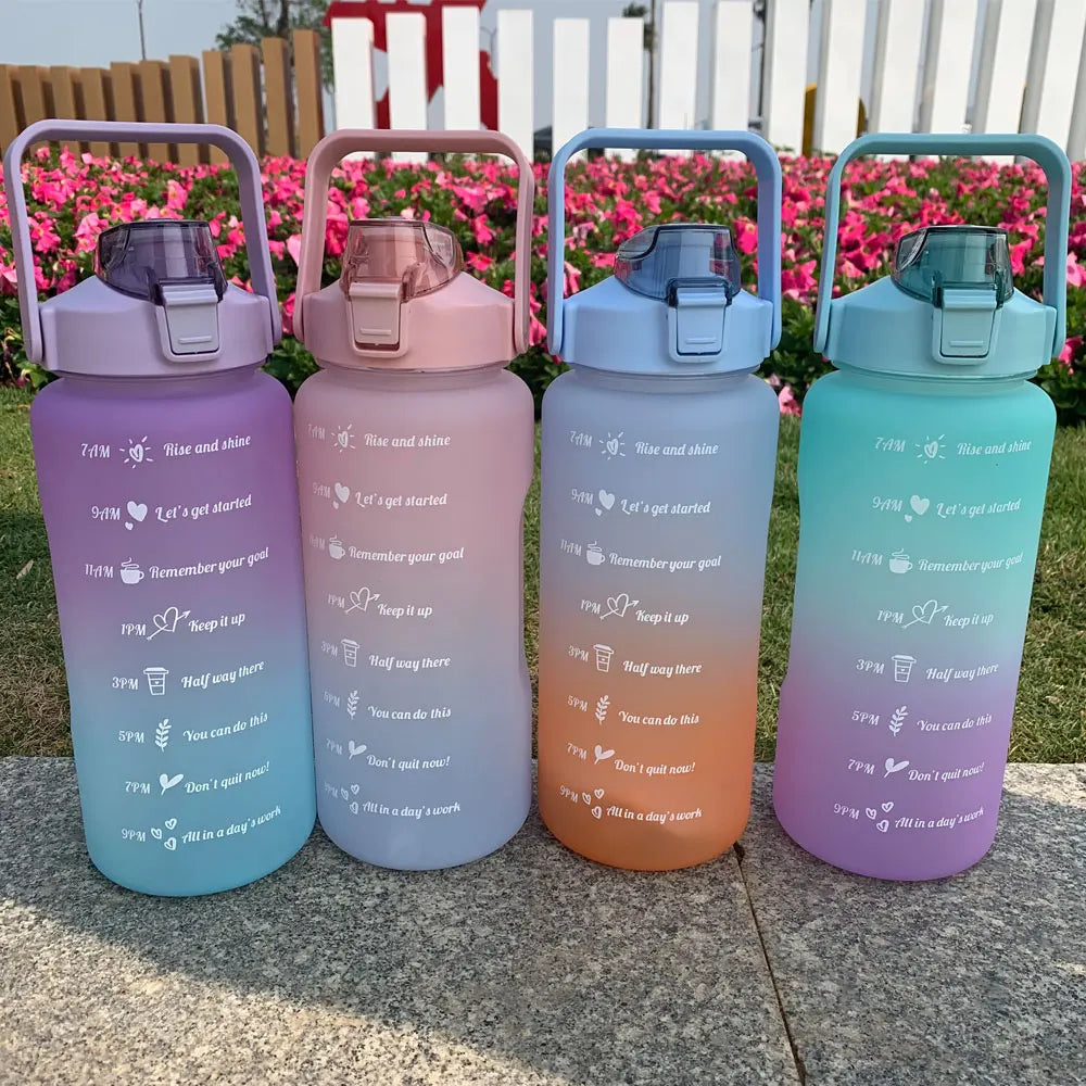 Motivations-Wasserflasche mit Zeitmarker - Tragbare, wiederverwendbare Sportflasche für Outdoor, Reisen und Fitness