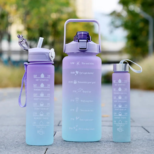 Motivations-Wasserflasche mit Zeitmarker - Tragbare, wiederverwendbare Sportflasche für Outdoor, Reisen und Fitness