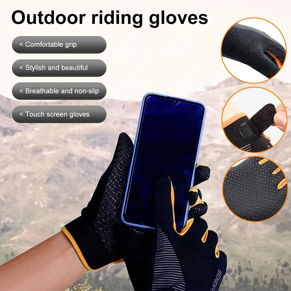 Vollfinger-Fahrradhandschuhe - Touchscreen-fähige Handschuhe für Motorrad, MTB, Radfahren, Gym und Outdoor-Aktivitäten