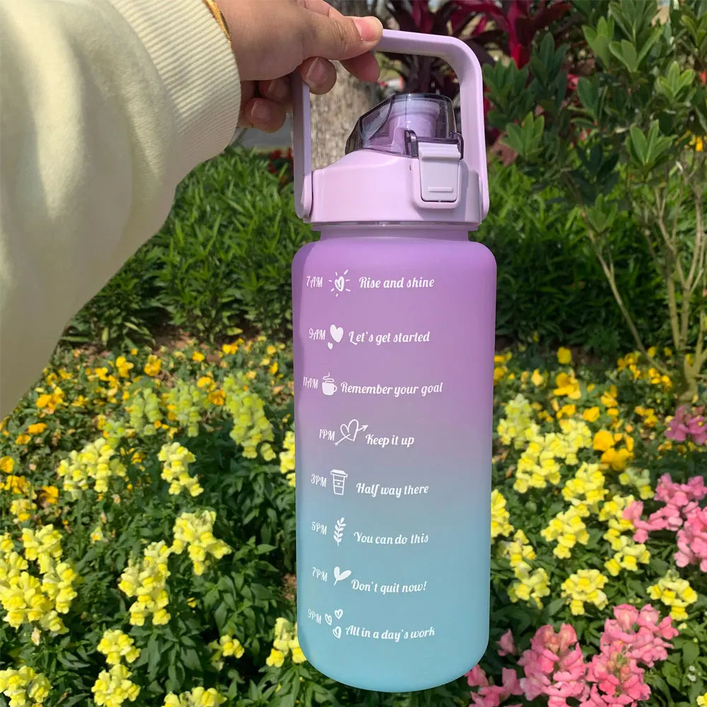 Motivations-Wasserflasche mit Zeitmarker - Tragbare, wiederverwendbare Sportflasche für Outdoor, Reisen und Fitness