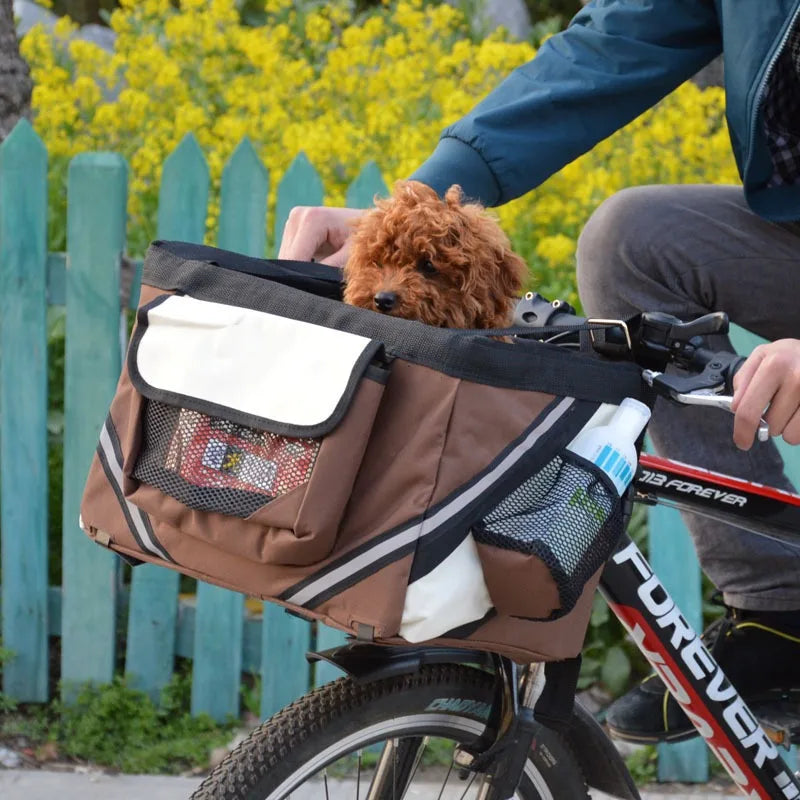 Haustier-Fahrradträgertasche - Vordertasche für Fahrrad, Reise-Fahrradsitz für kleine Hunde und Katzen, ideal für Wandern und Radfahren