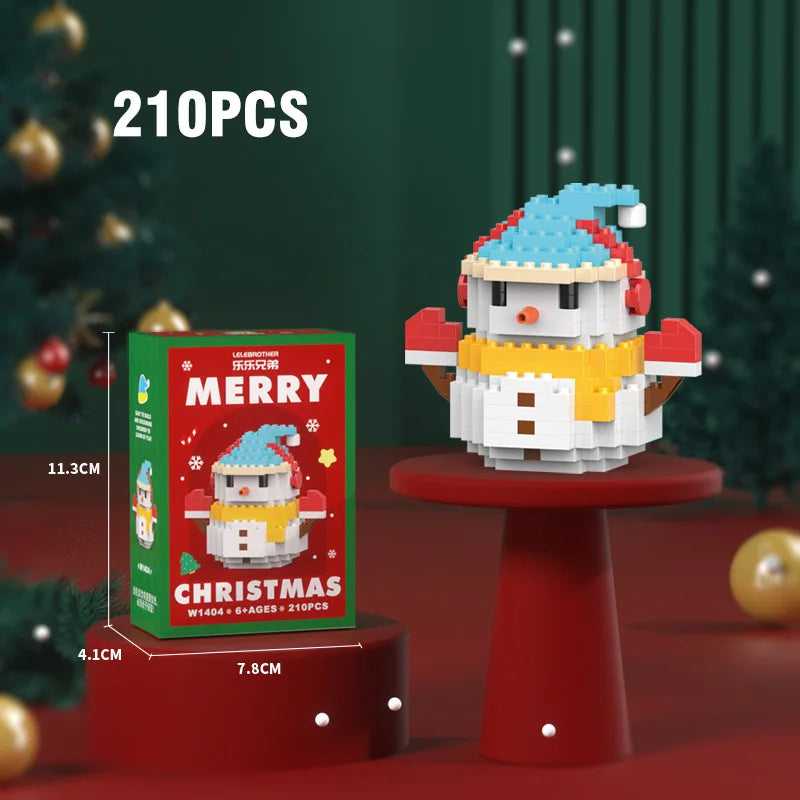 Weihnachten Bauklötze Santa Claus Schneemann Rentier Baum Mikrobaukasten Puzzle – Weihnachtsdekoration, Party-Geschenk für Kinder