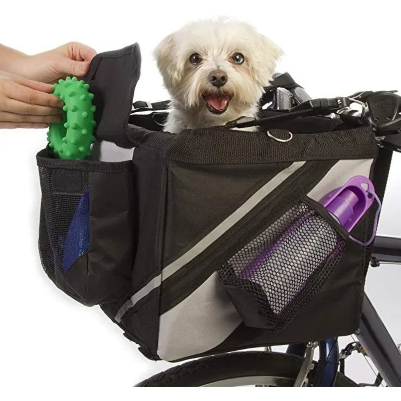 Haustier-Fahrradträgertasche - Vordertasche für Fahrrad, Reise-Fahrradsitz für kleine Hunde und Katzen, ideal für Wandern und Radfahren