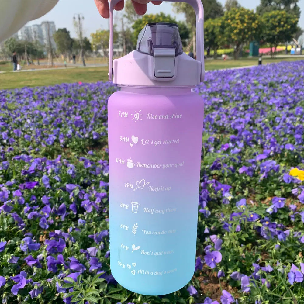 Motivations-Wasserflasche mit Zeitmarker - Tragbare, wiederverwendbare Sportflasche für Outdoor, Reisen und Fitness