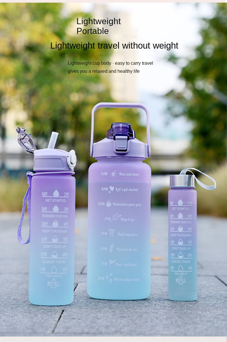 Motivations-Wasserflasche mit Zeitmarker - Tragbare, wiederverwendbare Sportflasche für Outdoor, Reisen und Fitness