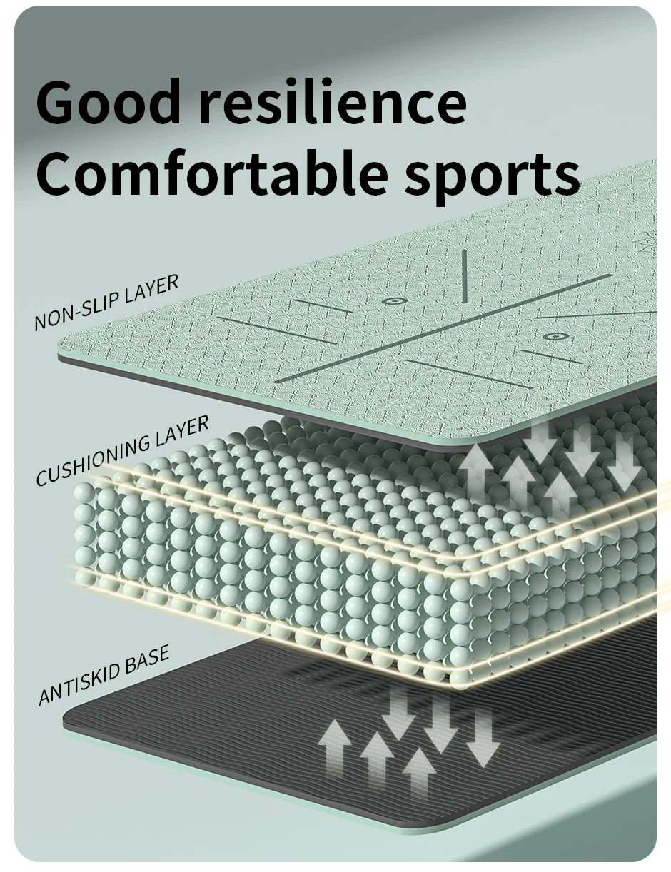 Yoga-Matte – Rutschfest, Umweltfreundlich mit Tragriemen