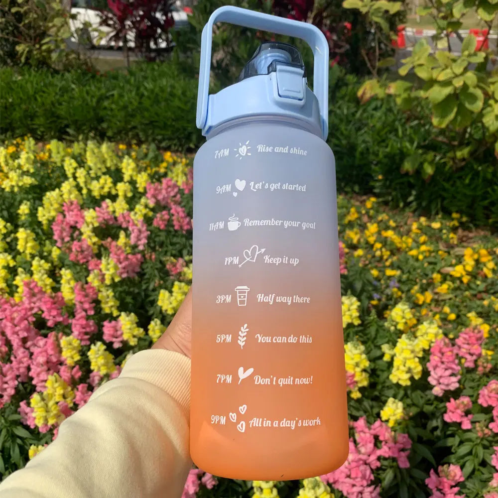 Motivations-Wasserflasche mit Zeitmarker - Tragbare, wiederverwendbare Sportflasche für Outdoor, Reisen und Fitness