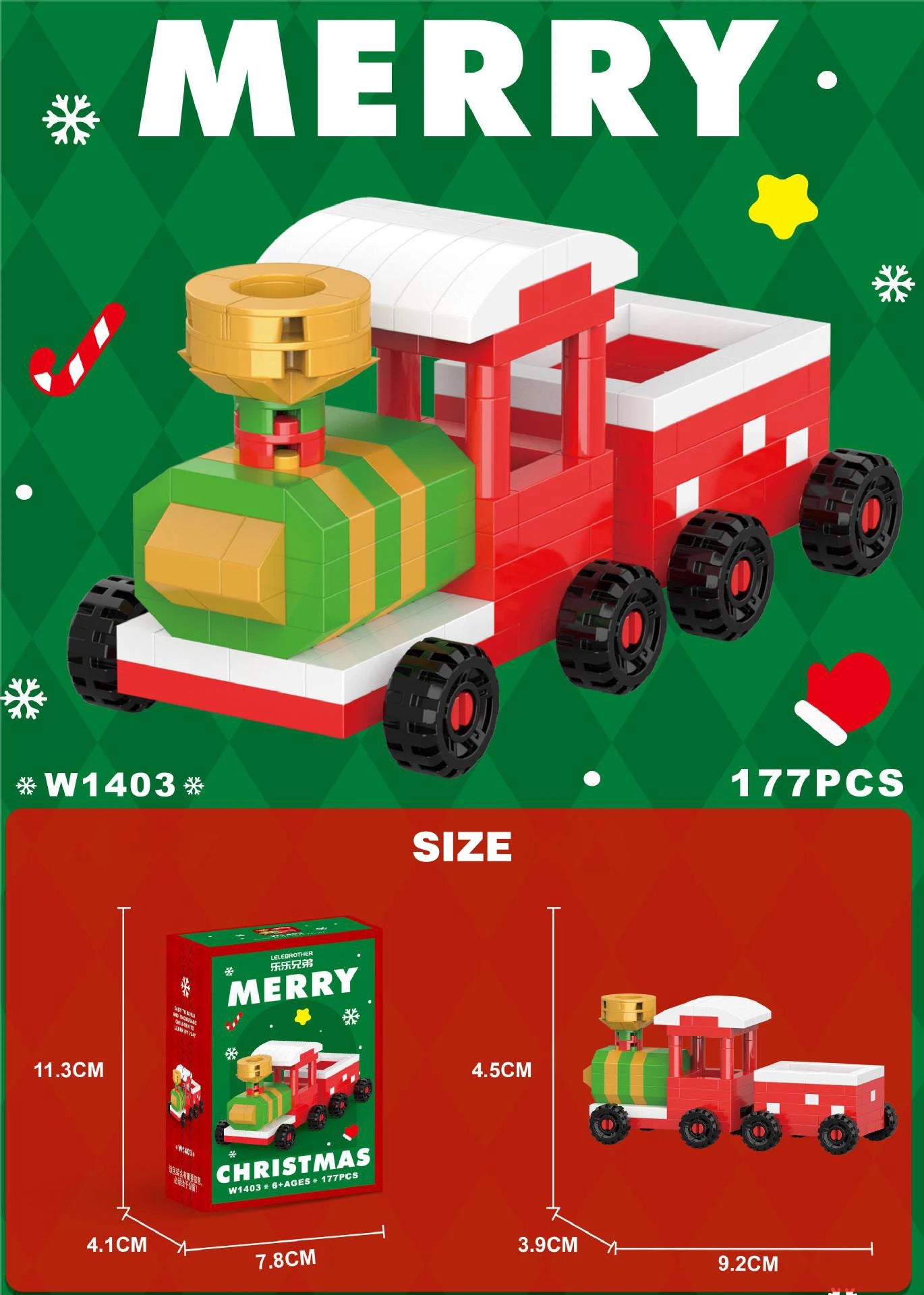 Weihnachten Bauklötze Santa Claus Schneemann Rentier Baum Mikrobaukasten Puzzle – Weihnachtsdekoration, Party-Geschenk für Kinder