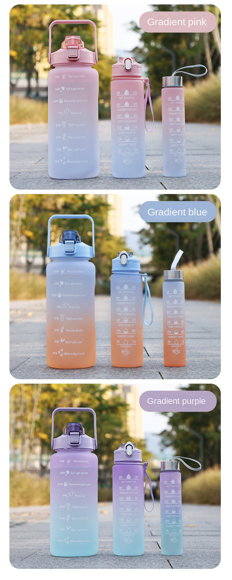 Motivations-Wasserflasche mit Zeitmarker - Tragbare, wiederverwendbare Sportflasche für Outdoor, Reisen und Fitness